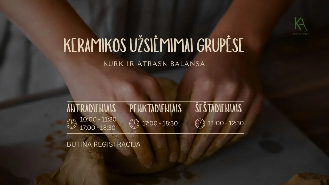 Keramikos pamokos, užsiėmimai 1 keramikos pamokos vilniuje