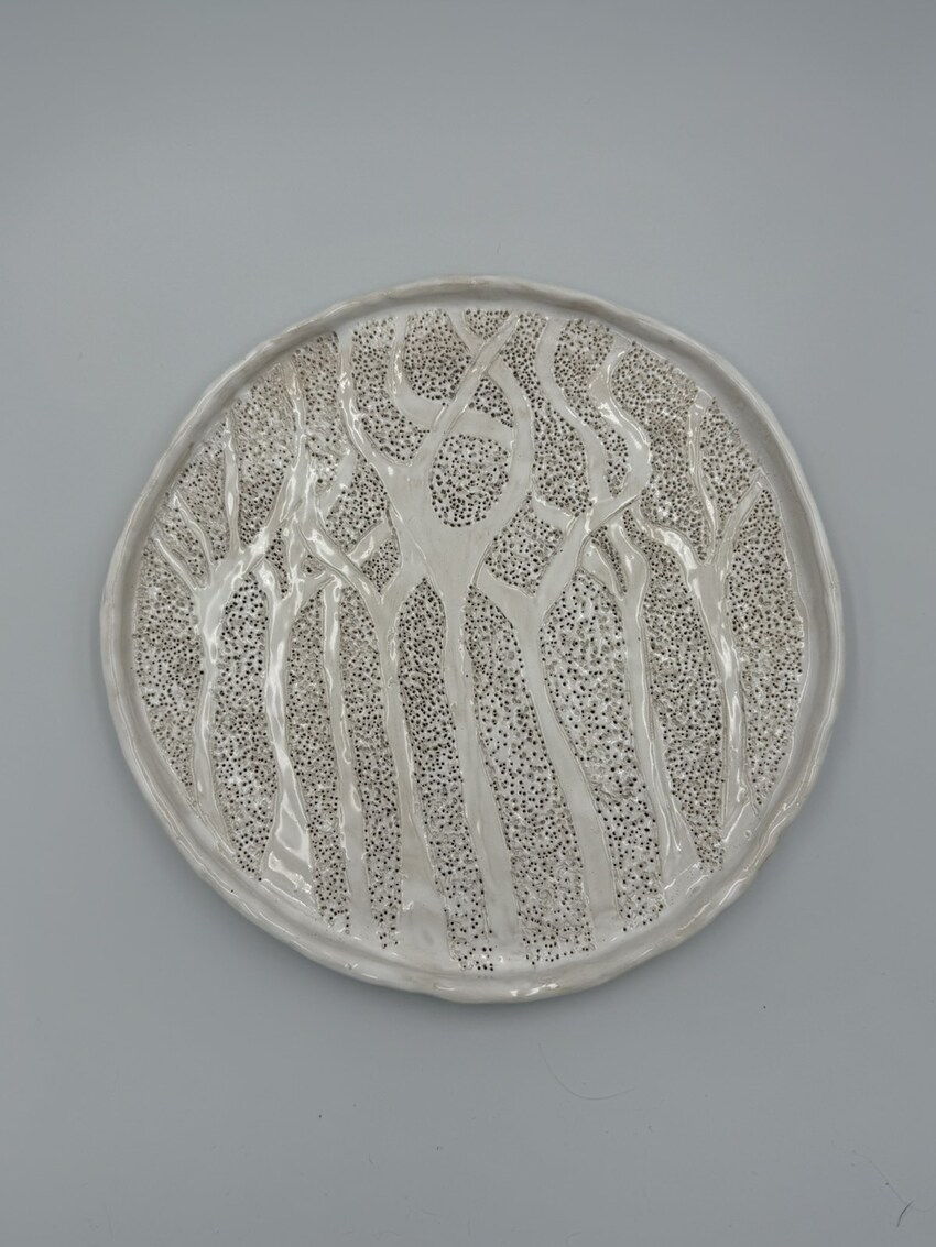 Keraminė lėkštė Medžiai 1 keramine-balta-lekste